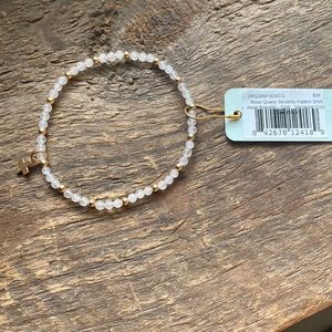 Enewton Rose Quartz 3mm gold signature cross
